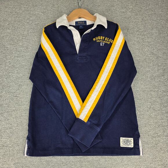 POLO RALPH LAUREN BOYS VINTAGE RUGBY CLUB RL 67 LONG SLEEVE SHIRT SIZE SMALL (8) - Picture 3 of 10